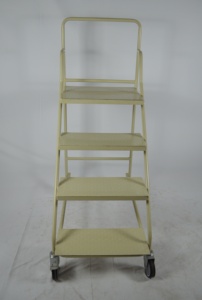 सुरक्षा कदम पहियों आसान चलती पुस्तकालय सीढ़ी रेलिंग के साथ गाड़ी - Product Image 6