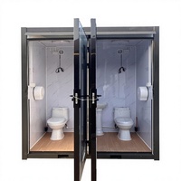 Cabine de toilettes extérieure double portable moderne avec structure durable et installation facile pour parcs publics et campings