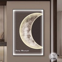 Mond-Wohnzimmer-Dekorationsgemälde Hochwertiges Eingangsbereich-Wandbild Sofa-Hintergrundwand Bodenleuchte Kristallporzellan Chinesisch