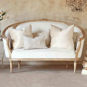 उच्च गुणवत्ता कमरे में बैठे फ्रेंच प्राचीन क्लासिक लकड़ी प्यार सीट शादी सोफा डिजाइन के रहने - Product Image 3