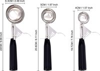 3 PIÈCES 18/8 Cuillère À Glace En Acier inoxydable Déclencheur Comprennent de Grandes-Moyenne-Petite Taille