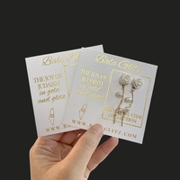 Cartes de présentation de bijoux en papier texturé avec logos personnalisés pour la vente en gros