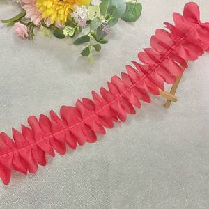 8cm con rifiniture a balze con rifiniture in pizzo con nastro in <span class=keywords><strong>Chiffon</strong></span> plissettato Per cucire abiti da bambino Per abiti da DIY XF33 50 iarde Per rotolo - Product Image 5