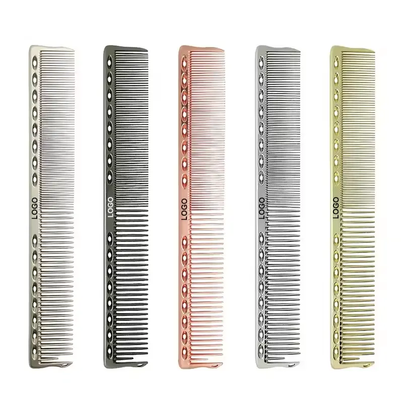 Professionelle antistatische ultradünne Haarsalon Ausrüstung Barbier Aluminium-Metall-Haarschneide-Kamm für Friseur-Styling