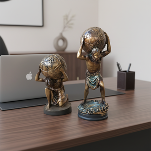 Sculture Decorative per la Casa in Resina, Statua di <span class=keywords><strong>Atlante</strong></span> che Sostiene il Globo Terrestre della Mitologia Greca, Figurine in Bronzo Personalizzate, Ornamento da Tavolo - Product Image 6
