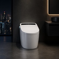 Toilette intelligente en porcelaine avec cuvette allongée et évacuation en S, innovation intelligente, télécommande incluse
