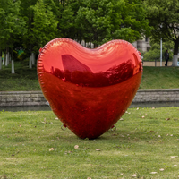 Ballon géant décoratif en forme de cœur à double couche multicolore pour la Saint-Valentin, impression UV, imperméable, pompe à air électrique
