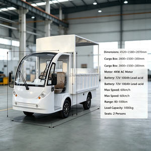 Camion de livraison électrique, véhicule de livraison du dernier kilomètre, 72V 100AH 4KW 1000kg, camionnette logistique 2 places, prix de gros - Product Image 1