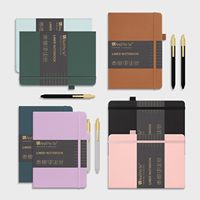 Carnet ligné A5 en similicuir avec stylo inclus, 160 pages, papier épais 100 g/m², pour le travail et l'écriture professionnelle