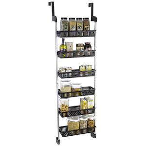 Moderno sei ripiani sopra la porta scarpe varie appeso bagno organizzatore doccia Rack ripiano con gancio - Product Image 1