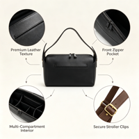 Sac à langer de luxe personnalisé en cuir microfibre vegan de qualité supérieure, sac à main pour maman, organisateur de poussette, sac à langer pour bébé pour femmes