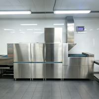 Module de récupération de chaleur automatique à économie d'énergie, lave-vaisselle à convoyeur pour 5000 plats par heure, pour hôtel, restaurant gouvernemental, cuisine