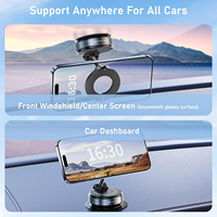 Support Téléphone Magnétique Ventouse, Support de Voiture Magnétique Réglable à 360°, Support Téléphone Portable Pliable à Ventouse