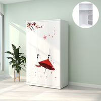 Armoire de rangement métallique pour vêtements, armoire en acier imprimée, armoire de chambre moderne en métal, armoire à vêtements en fer (Lemari Pakaian Besi)