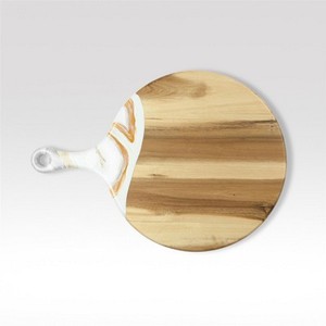 Planche à découper ronde en bois d'acacia de 12 pouces de qualité supérieure avec poignée, planche de cuisine multifonctionnelle pour les cadeaux d'affaires et promotionnels - Product Image 1