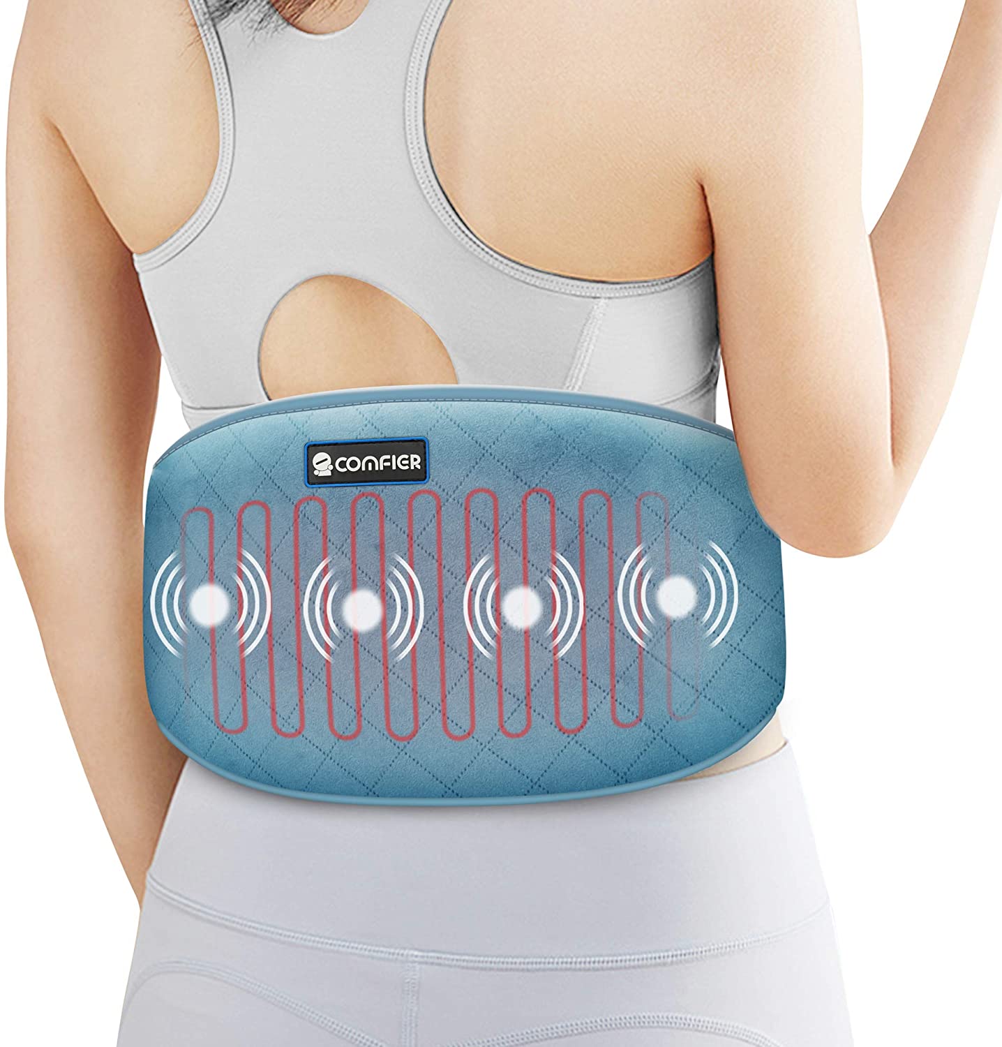 Snailax Cuscino per sedile massaggiante in memory foam con calore, cuscino massaggiante con