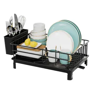 factory price Sink Drying Rack Detachable 2 tier dish drying rack Kitchen Accessories Organizer with Plastic Dish Drainer