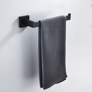 Juego <span class=keywords><strong>de</strong></span> toallero <span class=keywords><strong>de</strong></span> acero inoxidable negro mate individual moderno con calentador hogar Hotel <span class=keywords><strong>baño</strong></span> estante individual toallero - Product Image 5