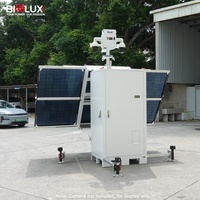 Système de sécurité mobile solaire BIGLUX HiCUBE avec tour de surveillance CCTV, entrée 24V, hauteur 9m, batterie au lithium, autonomie de 5 jours