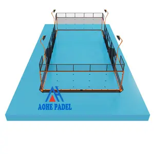 China Material Professional Padel Tennis Artificial Grass Synthetic Turf Portable Panoramic Style Padel Tennis Court