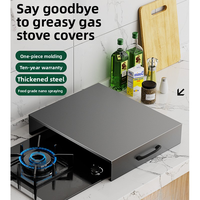 Plaque de protection pour cuisinière à gaz en acier inoxydable, résistante aux hautes températures, support de rangement de cuisine portable et étanche
