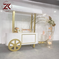 Chariot de service ZKAI en PVC pour dîner, présentoir à fleurs et bonbons, chariot à desserts pour fêtes en extérieur et mariages