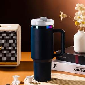 Gobelet isotherme extérieur en acier inoxydable avec poignée et paille, personnalisable avec logo, 30oz et 40oz, modèle H2.0 - Product Image 5