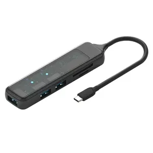 Jmax Visual Design USB Hub 2023 5 Port Adapter Multiport USB C Hub 5 in 1 with Card Reader and 3 USB Ports
