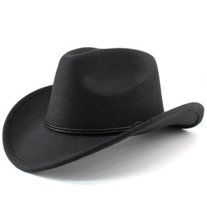 Sombrero de vaquero occidental para hombre y mujer para caballero, vaquera de Jazz de invierno con campana de cuero, sombrero de Iglesia, gorras de fieltro - Product Image 5