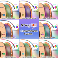 Sting3d PLA 3D-Filament PLA Filament 1,75mm Genauigkeit +/- 0,03 mm 3 Farben in 1 Tri-Color 3D-Druckfilament PLA Pro Filament