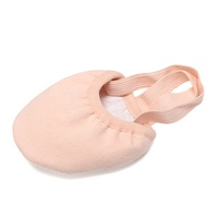 Vente en gros de chaussures de ballet en toile élastique pour adultes/enfants, chaussures en cuir pour le ventre élastique à demi-semelle, chaussures de ballet en cuir