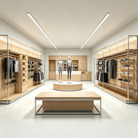 Support d'affichage doré pour magasin de vêtements, porte-vêtements en acier inoxydable, boutique de vêtements pour femmes, présentoirs de vêtements, design de boutique de vêtements