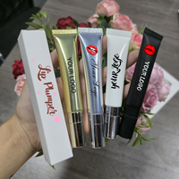Tube de baume à lèvres vide avec applicateur métallique pour huile repulpante 20 ml, personnalisable avec logo, noir mat, blanc, or, argent
