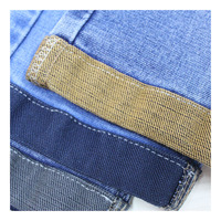 Tissu denim en sergé extensible de couleur jean, pas cher, vente en gros, 1/6