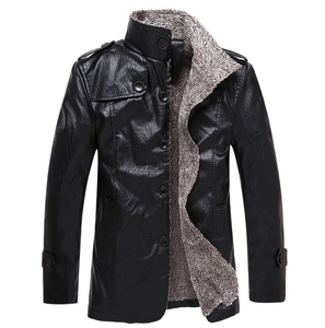 Pelliccia da <span class=keywords><strong>uomo</strong></span> una pelle più <span class=keywords><strong>velluto</strong></span> ispessimento sezione lunga <span class=keywords><strong>giacca</strong></span> PU cappotto giacche da <span class=keywords><strong>uomo</strong></span> all'ingrosso - Product Image 2