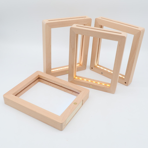 Wholesale Solid Wood Large-sized Photo Frames Swing Tables Wooden Boxes Wall Signs with LED Lights Quality Wood Crafts