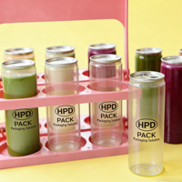 Boîte de conserve en PET de 330 ml avec logo personnalisé, transparente, pour boissons gazeuses, avec couvercle en aluminium facile à ouvrir, pour boissons énergisantes, jus, café (impression UV)