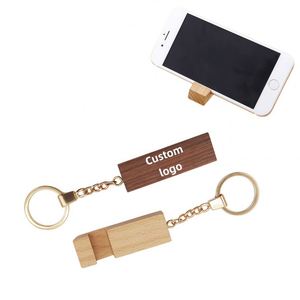 Custom Logo <b>Key</b> <b>Ring</b> Chain Phone Holder Portable Phone Holder <b>Key</b> Hanging Decor Tabletop Phone Holder Wood for Travel Home - Product Image 1