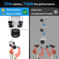 Caméra de sécurité sans fil ICSEE 4K 8MP 6K 12MP, dôme, 3/4 objectifs, zoom 8X, PTZ, suivi automatique, capteur CMOS, suivi de mouvement, alarme, blanc