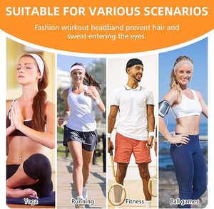 Non Slip Sports Elastic Soft Running Fashion Headbands Absorb Sweat for Women and <strong>Men</strong> Working Out, Travel <strong>hairband</strong> - Product Image 5