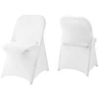 Blanc universel extensible élastique fête de mariage pliable Spandex chaise pliante couvre Spandex pour événements chaises pliantes