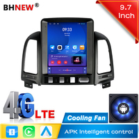 Autoradio Android avec écran tactile vertical de 9,7 pouces pour Hyundai Santa Fe 2006-2012, Wifi, BT, GPS, navigation, CarPlay, style Tesla