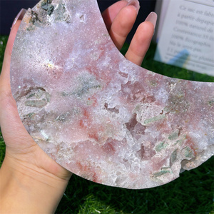 Pierre de guérison en cristal naturel découpant la lune rose d'améthyste pour le cadeau et la décoration - Product Image 1