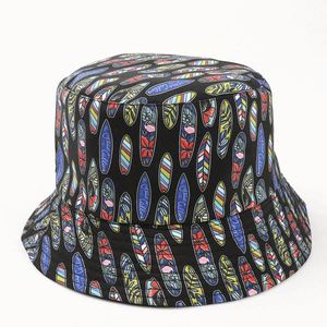 Flower Animal Cartoon Printed Fisherman <b>Hat</b> Reversible Bucket Cap <b>Hat</b> - Product Image 4