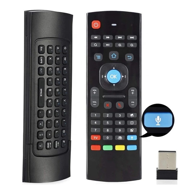 New 2.4G MX3 Fly Air Mouse Voice Remote Control Mini Keyboard Wireless USB with RF Learning 3-axis Gyro for Android TV Box PC