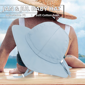 Sombrero de Playa de Verano Unisex de Algodón Sólido <span class=keywords><strong>Jan</strong></span> & Jul, Ajustable, con Decoración de Botones - Product Image 2