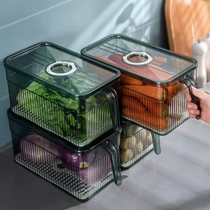 Caja de Almacenamiento Transparente para Refrigerador, Organizador de Frutas y Verduras Frescas con Temporizador, Contenedores de Almacenamiento de Alimentos, Organizador de Cocina y Despensa - Product Image 2
