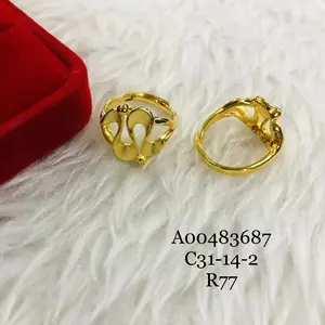 212 xuping bijoux en gros arabie saoudite pas cher luxe mode 24k plaqué or Couple anneaux de mariage