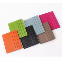 Dompet Kulit Asli Minimalis Tipis 35mm Ringan dengan Logo Kustom Buatan Tangan Mewah Mount Yanzhi, Dilengkapi Pelindung RFID