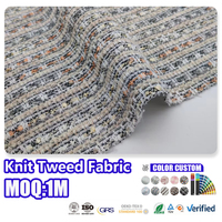 Tissu en tweed extensible tricoté, fil fantaisie coloré, tissu bouclé tissé pour robe, veste, manteau, vêtement, textile pour femmes